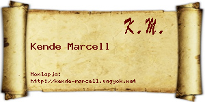 Kende Marcell névjegykártya