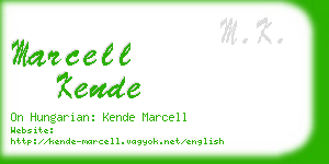 marcell kende business card